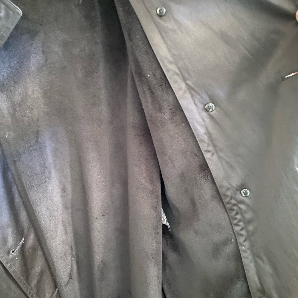 🎉🎉HP🎉🎉 Dana Buchman black all-season belted trench coat style size M - Picture 8 of 10